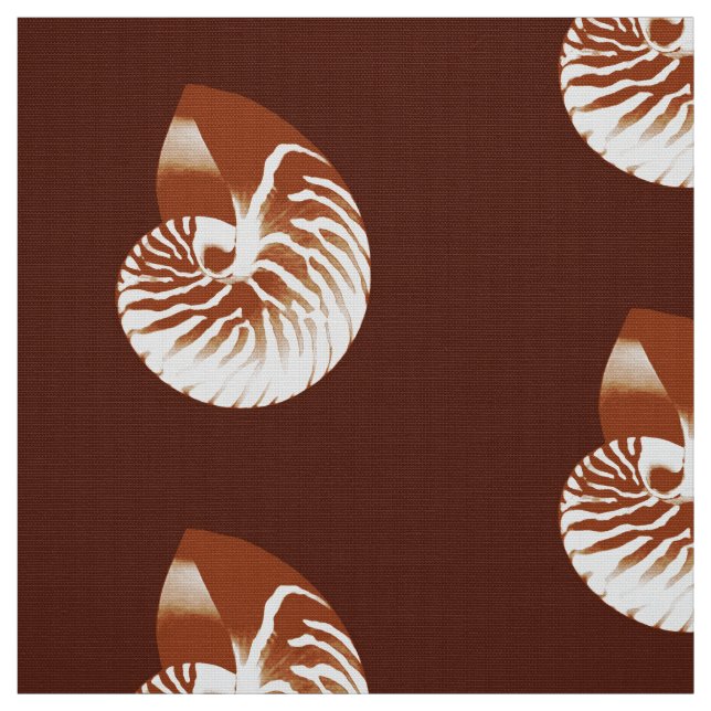 Tecido Nautilus Shell - cacau castanho e branco (Modelo)