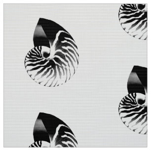 Tecido Nautilus Shell - preto e branco