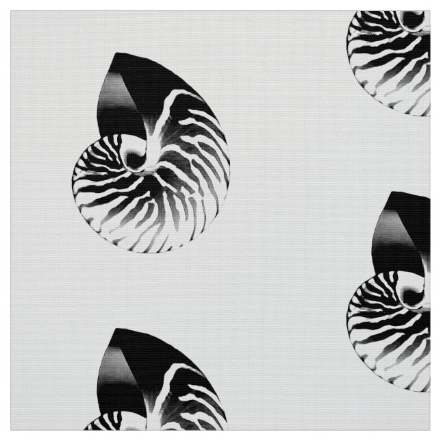 Tecido Nautilus Shell - preto e branco (Modelo)