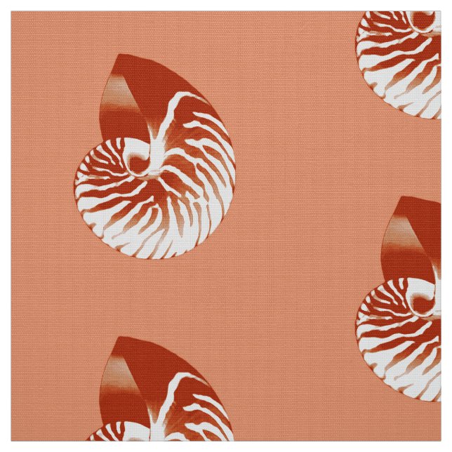 Tecido Nautilus Shell - terracotta e branco (Modelo)
