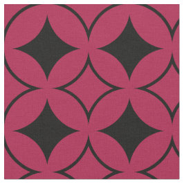 Tecido Navio vermelho e preto