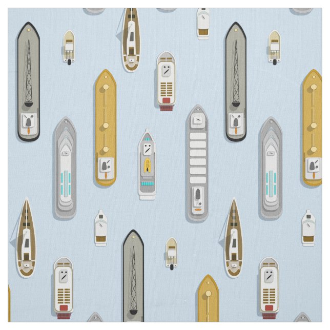 Tecido Navios barcos náuticos a cores no rio ANY (Modelo)