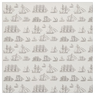 Tecido Navios do vintage