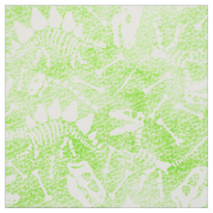 Tecido Neon Green Dinossaur Fóssil Ossos pré-históricos