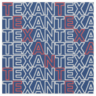 Tecido Neon vermelho e branco TEXAN em azul