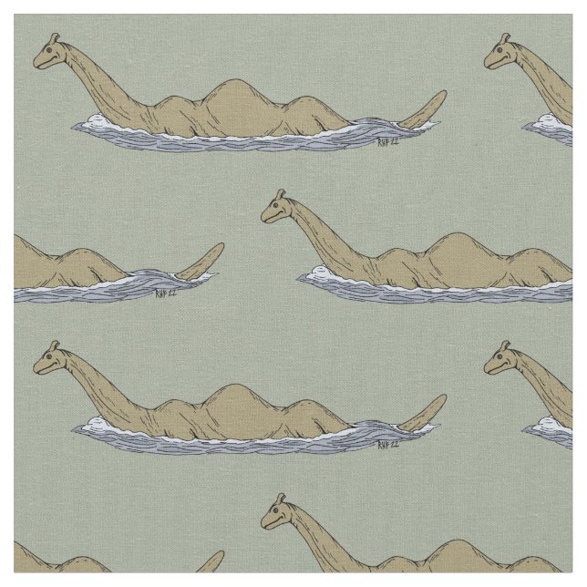 Tecido Nessie, o monstro do Ness Loch (Detalhe)