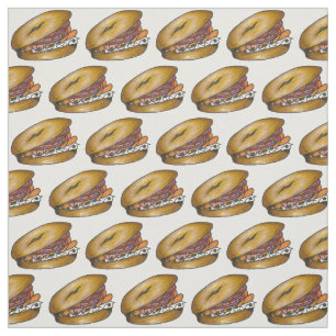 Tecido New York Bagel Capers Cream Queijo Lox Cebolas