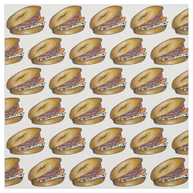 Tecido New York Bagel Capers Cream Queijo Lox Cebolas (Modelo)