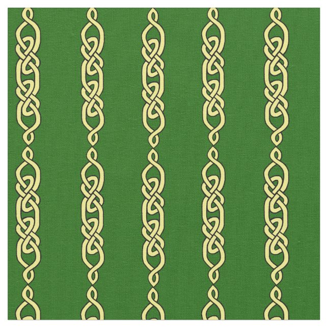 Tecido Nó celta, latão, dourado em verde profundo (Detalhe)