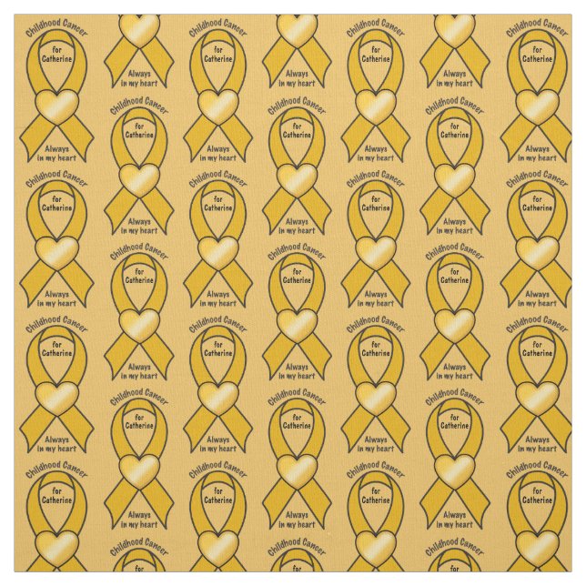 Tecido Nome do coração da fita do cancer da infância (Modelo)