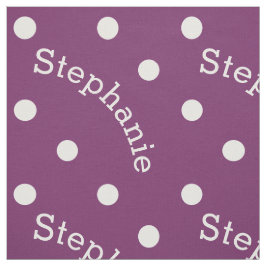Tecido Nome Personalizado Bolinhas Roxo