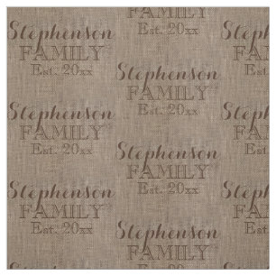 Tecido Nome Personalizado Burlap Rustic Impressão
