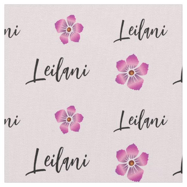 Tecido Nome Personalizado com Flor de Hibisco Vibrante Im (Detalhe)