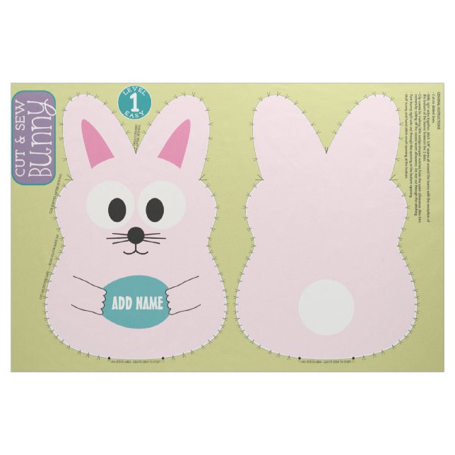 Tecido Nome Personalizado Do Coelhinho Enchido Enchido De (Fat Quarter)