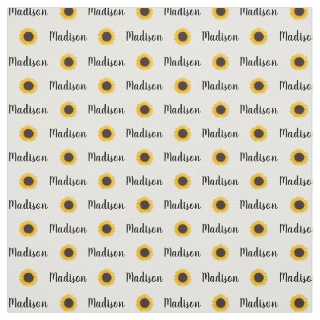 Tecido Nome Personalizado Girassol Amarelo (Modelo)