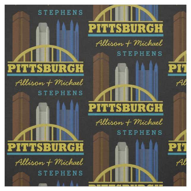 Tecido Nomes Personalizados Pittsburgh Pensilvânia Skylin (Modelo)