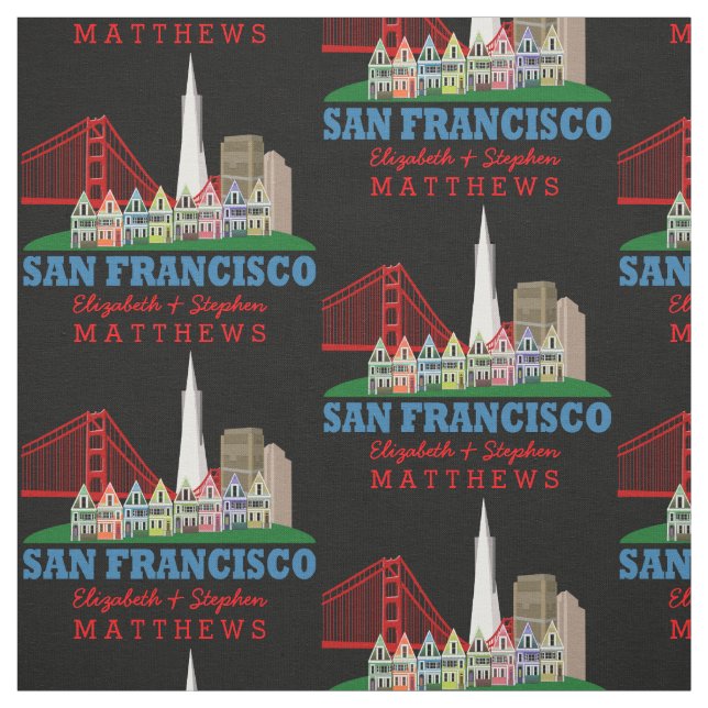 Tecido Nomes Personalizados San Francisco Skyline (Modelo)
