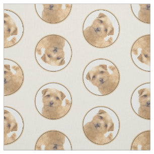 Tecido Norfolk Terrier Painting Cuja Pet Dog Arte Origina