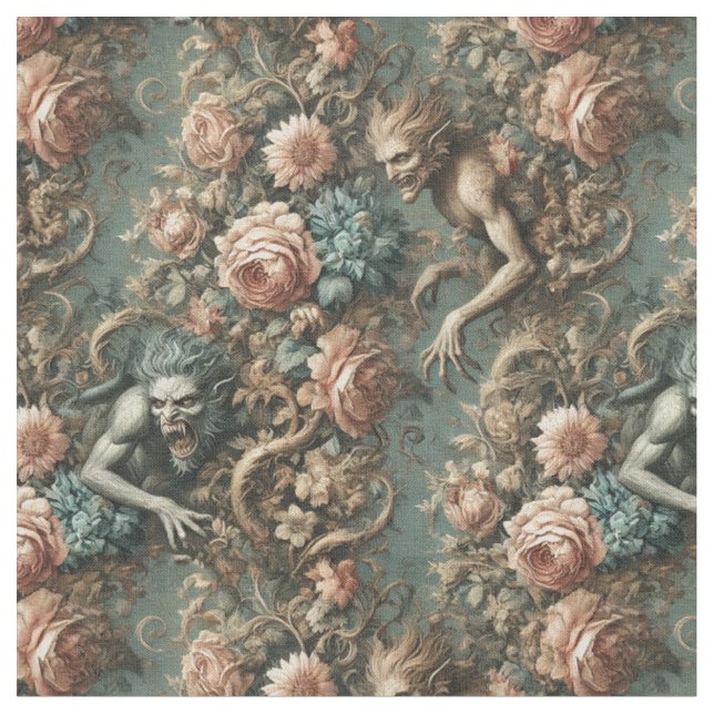 Tecido Nós Assistimos Esta Noite - Azulejo Gótico Clássic (Detalhe)