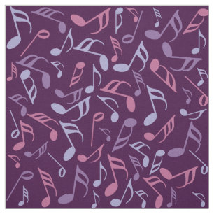 Tecido Notas de música coloridas