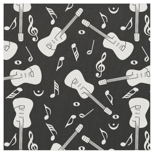 Tecido Notas de Música de Linhas de Violão (Detalhe)