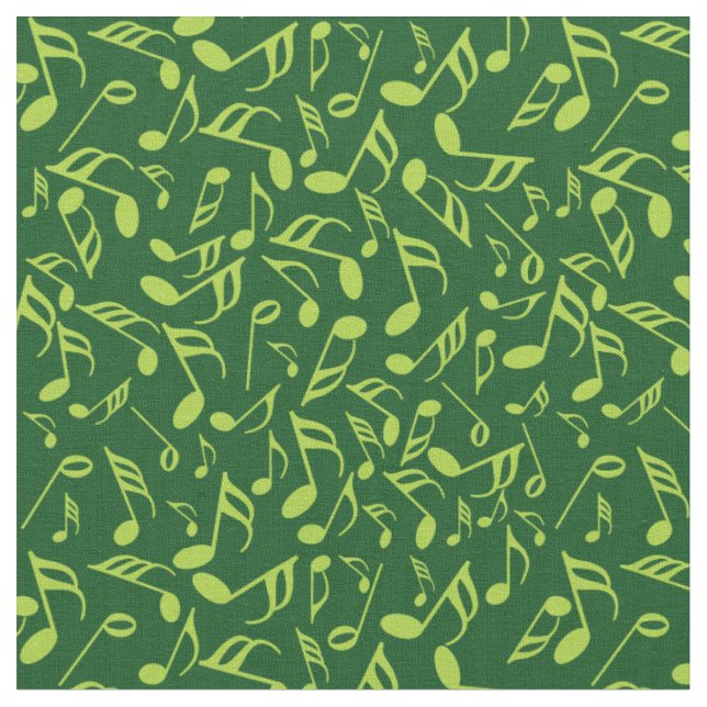 Tecido Notas de música em verde (Detalhe)