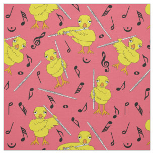 Tecido Notas de Música Flute Pintinho