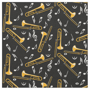 Tecido Notas de Música Trombone