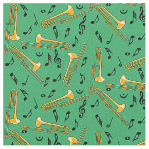 Tecido Notas de Música Trombone