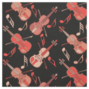 Tecido Notas de Música Violinos Angled