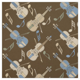 Tecido Notas de Música Violinos Angled