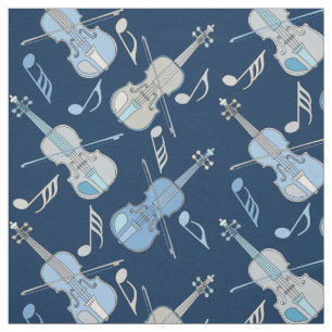 Tecido Notas de Música Violinos Angled
