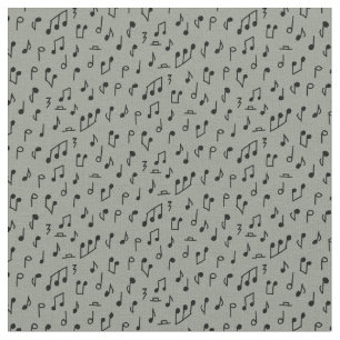Tecido Notas musicais Doddle pretas em cinza médio