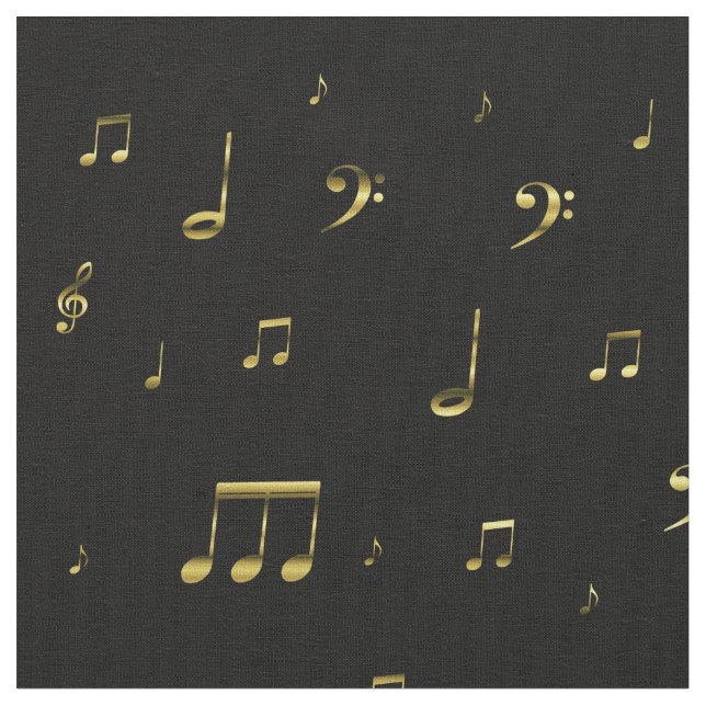 Tecido notas musicais douradas (Detalhe)