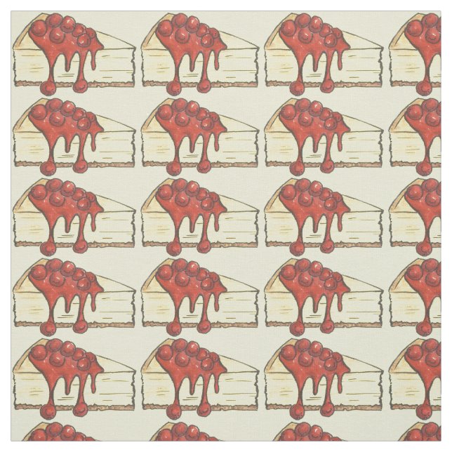 Tecido Nova Iorque Cherry Cheesecake Cake Slice (Modelo)