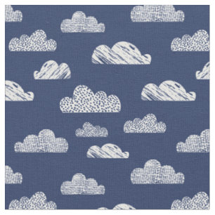 Tecido Nuvens texturizadas em azul escuro