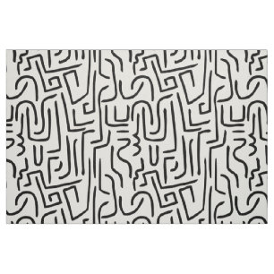 Tecido O abstrato alinha 130318 - preto no branco