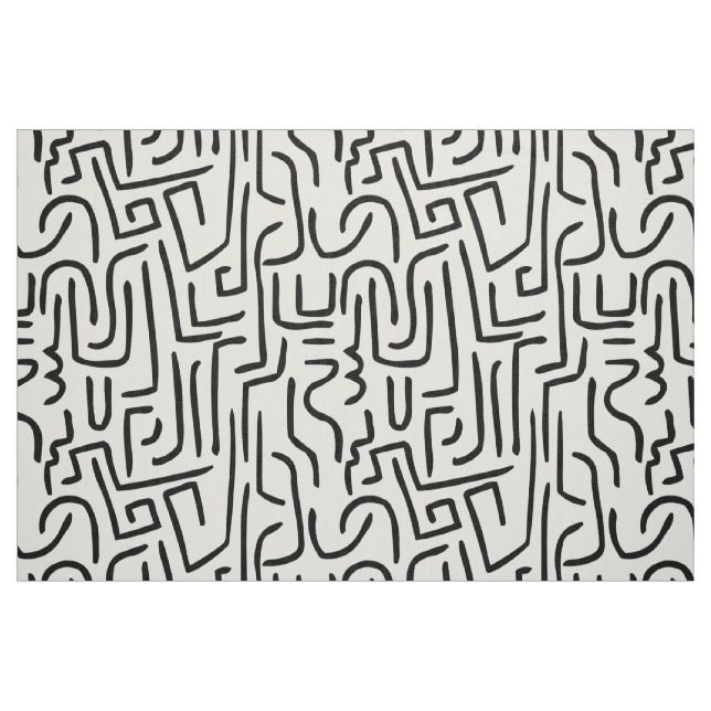 Tecido O abstrato alinha 130318 - preto no branco (Fat Quarter)