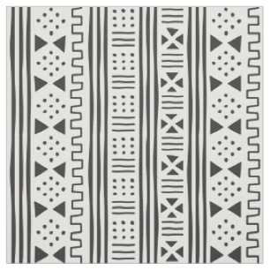 Tecido O africano branco MudCloth do preto inspirou
