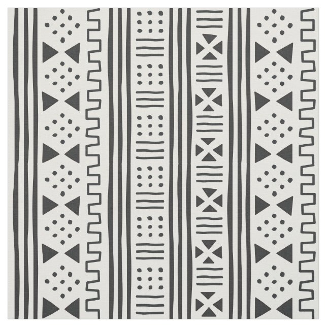 Tecido O africano branco MudCloth do preto | inspirou (Modelo)