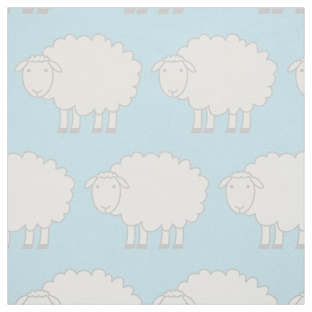 Tecido O animal de fazenda do azul bebé e os brancos dos (Modelo)