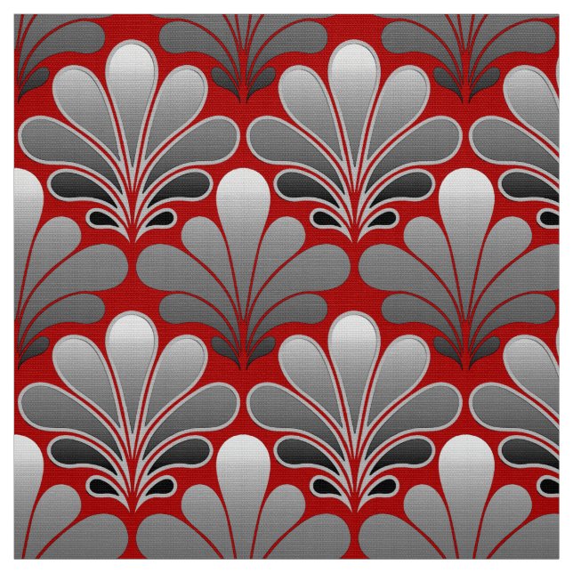 Tecido O art deco Shell modela, as cinzas de prata/cinza (Modelo)