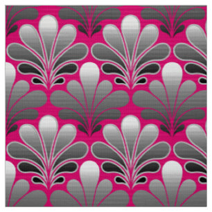 Tecido O art deco Shell rosa modela, do cinza e do fúcsi