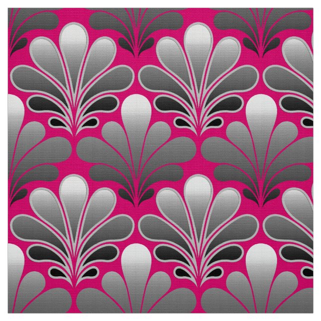 Tecido O art deco Shell rosa modela, do cinza e do fúcsia (Modelo)