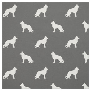 Tecido O cão de german shepherd branco mostra em silhuet