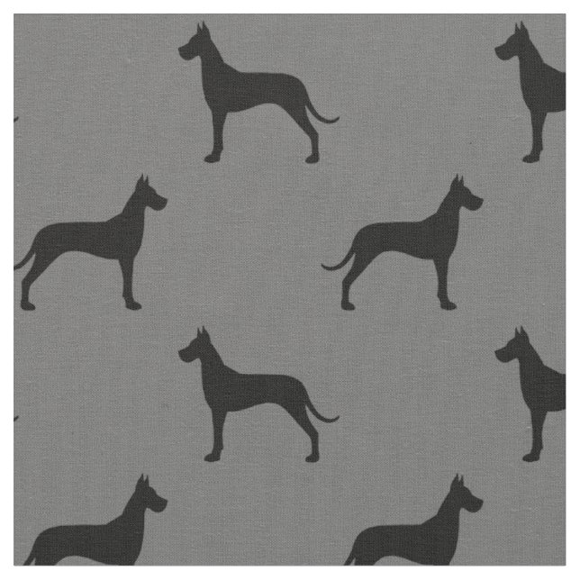 Tecido O cão de great dane mostra em silhueta o teste (Detalhe)