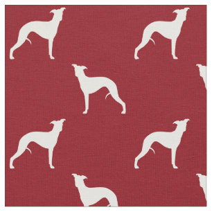 Tecido O cão de Whippet mostra em silhueta o vermelho e 