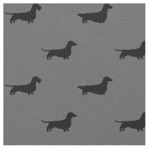 Tecido O Dachshund mostra em silhueta o teste padrão