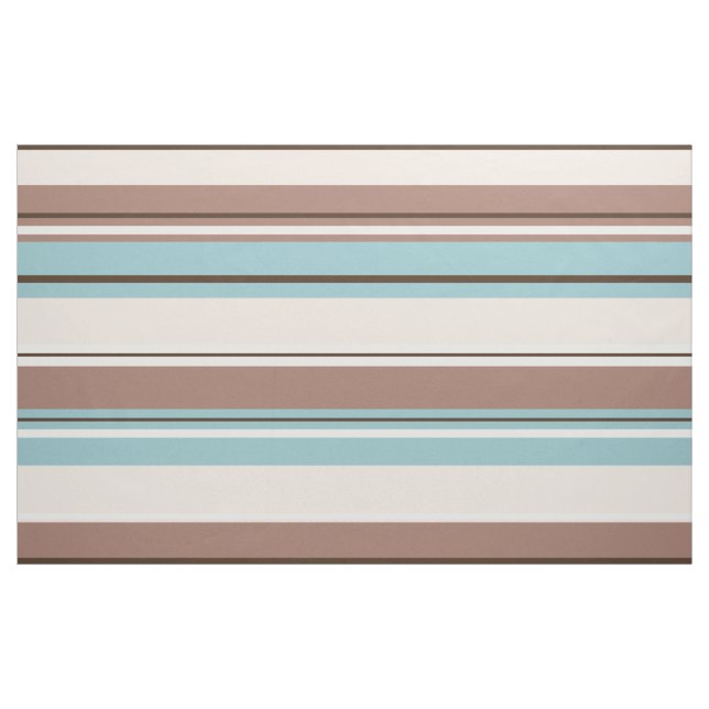 Tecido O design de Stripey bronzeia o creme azul & o (Jarda)