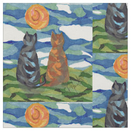 Tecido O dia do gato sonha a arte